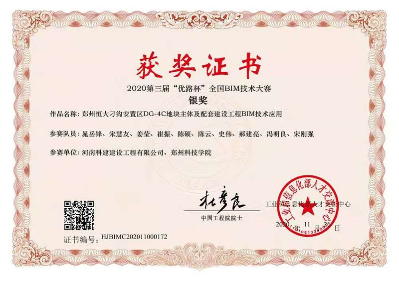 郑州恒大刁沟安置区DG-4C地块主体及配套建设星空网页版登录入口-星空（中国）
BIM技术应用（银奖）
